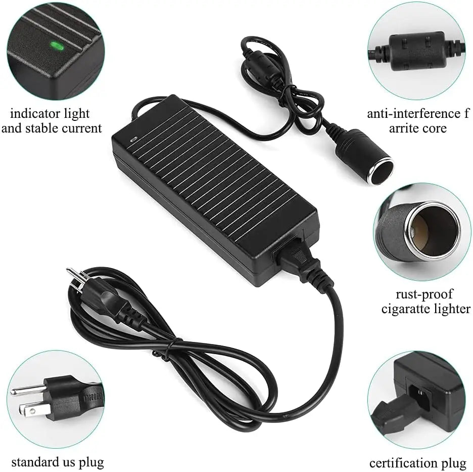 Car Power Adapter AC to DC Converter 110V/ 240V to 12V 15A 160w Power Supply Adapter Cigarette Lighter Socket AC/DC Transformer