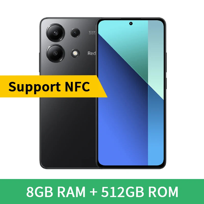 Global Version Xiaomi Redmi Note 13 4G Cellphone 128GB/256GB 120Hz AMOLED 108MP Main Camera 33W Fast Charging Snapdragon 685