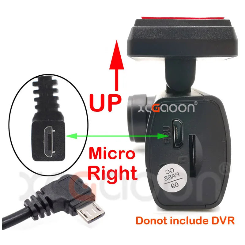 24Hours Mini Mico USB Ports 5V 3A Car Charge Cable OBD Hardwire Cord 3.5Meters With Switch For Dash Cam Camcorder Vehicle DVR