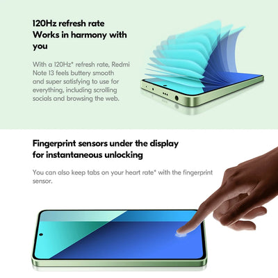 Global Version Xiaomi Redmi Note 13 4G Smartphone 108MP Triple Camera 120Hz AMOLED 33W Fast Charging Snapdragon 685 Octa Core
