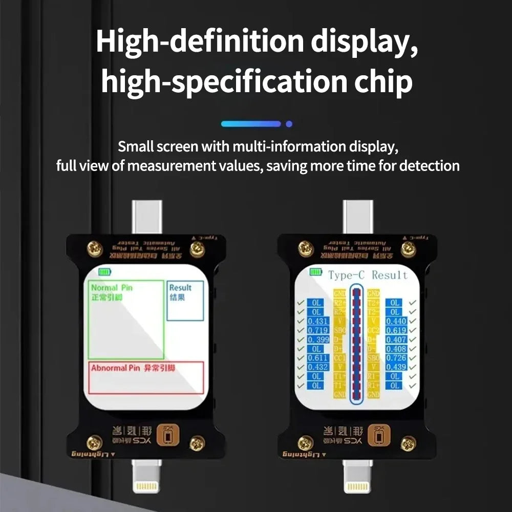 YCS Full Range of Automatic Tail Plug Testers for IPhone Android Computer Type-C/Lightning Device Tail Plug Detection Tools