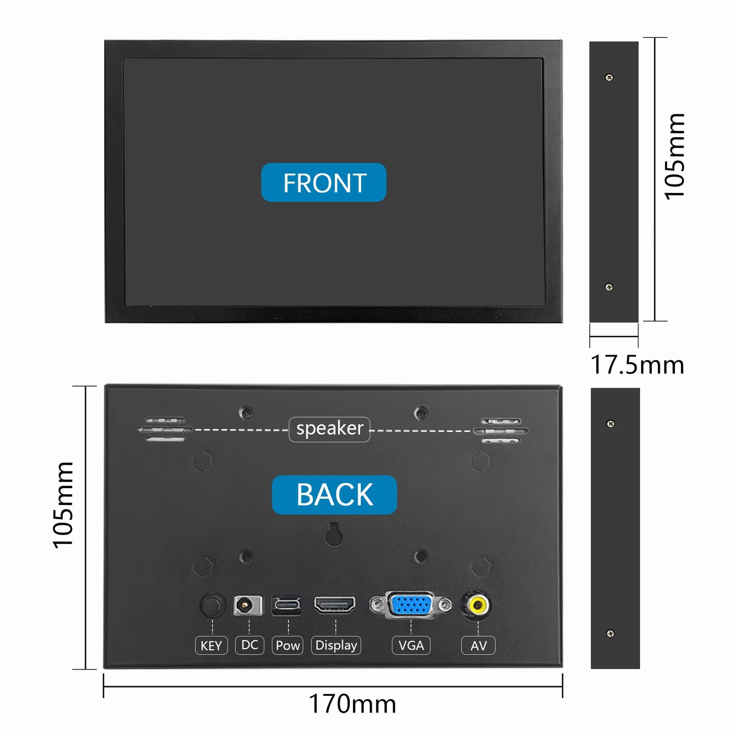 Raspberry Pi 7 Inch NONTouch Screen IPS 1024x600 HD LCD HDMI- Display  for RPI 4B 3B+ 3B PC Secondary Screen Portable Monitor