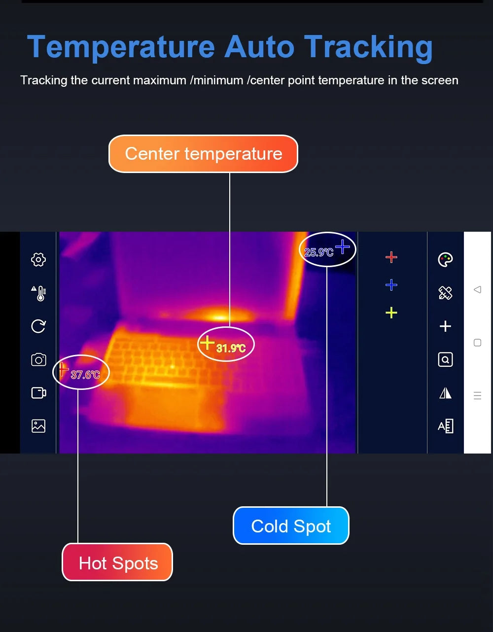 TOOLTOP T7 256*192 Android Type-C Thermal Imager 25Hz Mobile Thermal Imaging Camera for Solar Panel Power Device Fault Detect