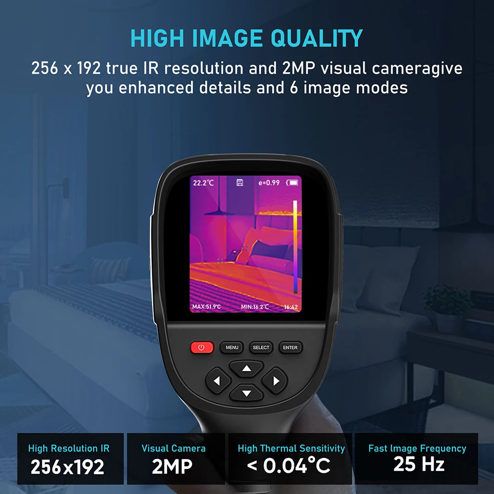 GW256 2024 New Thermal Imaging Camera for Water Pipe Leak and Power Electrical 256*192 Handheld Infrared Thermal Imager