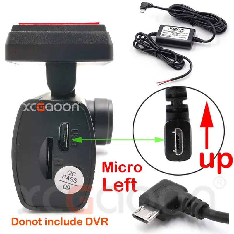 5V 2.5A Mini Micro Type C USB Car Dash Camera Charger Adapter Hard Wire DVR Hardwire Kit for XiaoMi 70Mai YI 360