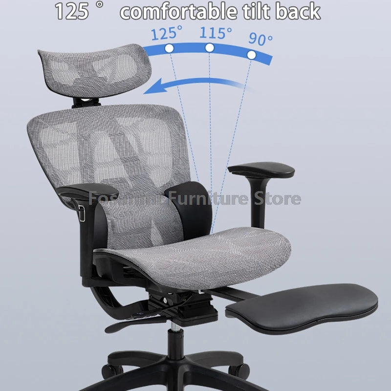 Comfortable Mesh Back Height Computer Chair Ergonomic Office Chair With Lumbar Support and Adjustable Headrest Gaming Desk Chair