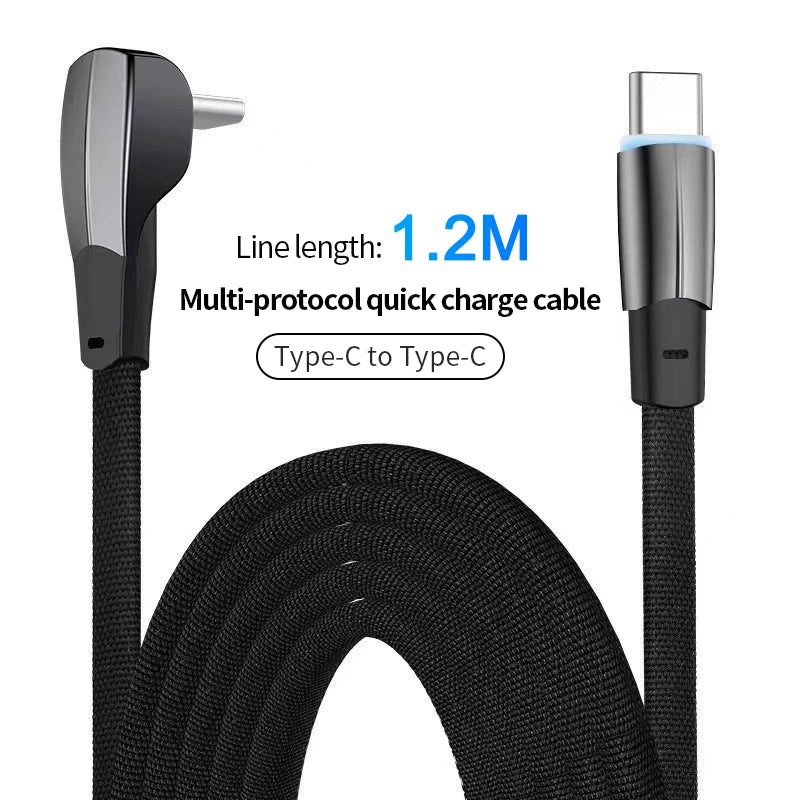 For Tesla Car Phone Charging Cable PD 60W Fast Charging Cable Type C 90 Degree USB C Charger For Tesla Model 3/Y Phone Charging