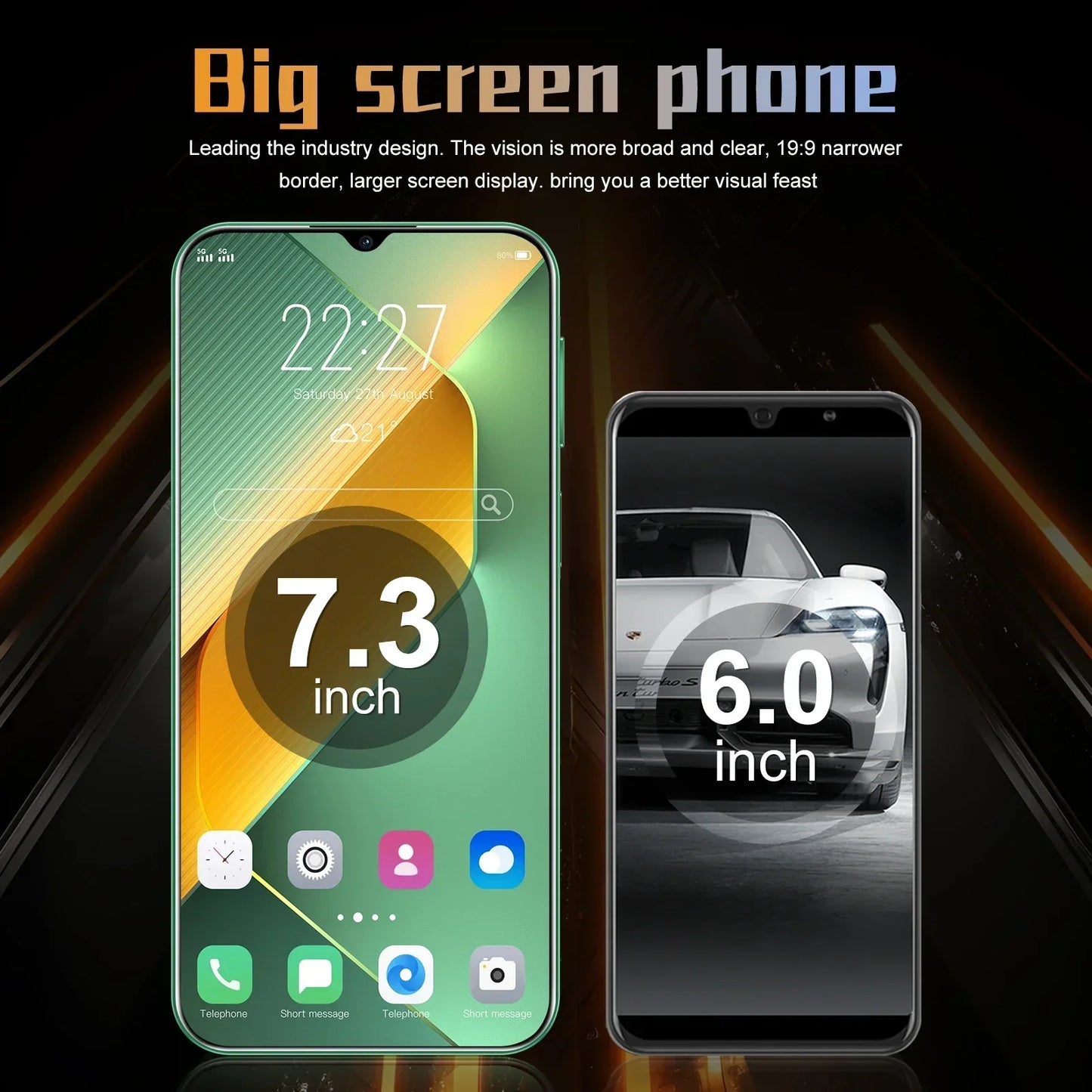 Global Version Pova 6 Pro Smart Android Phone 5G Snapdeagon8 Gen3 7.3 Inch HD Screen 108MP Camera Android14 Unlock Phone NFC