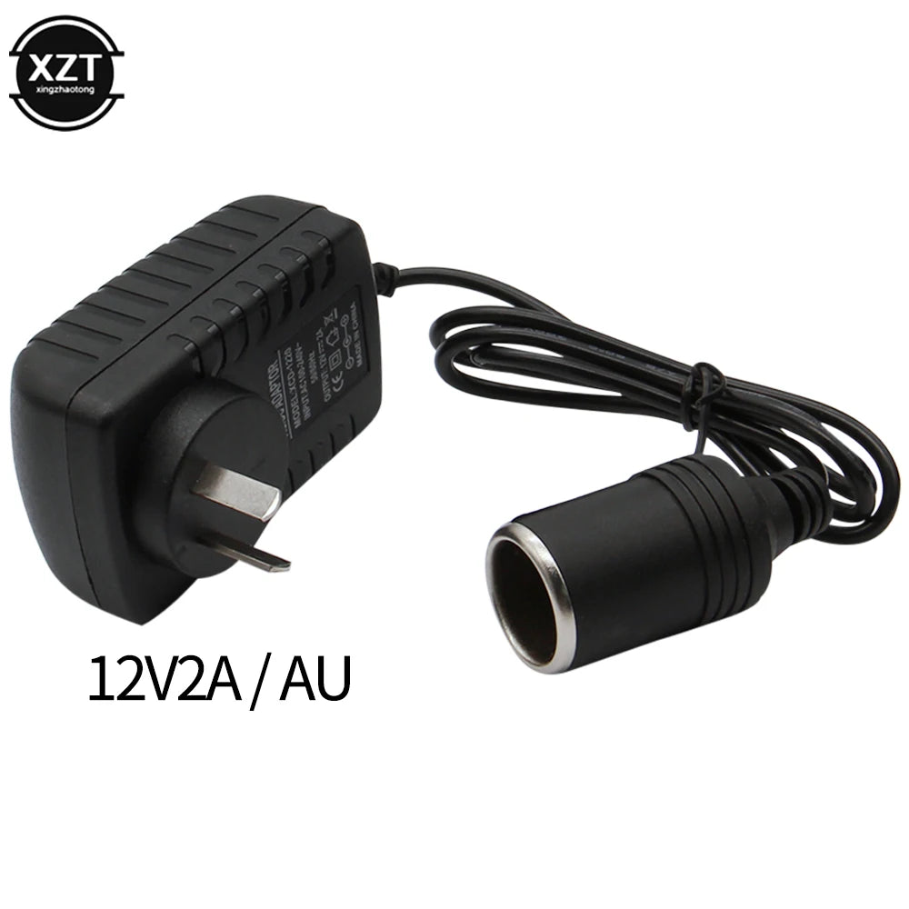 NEWEST AC 220V to DC 12V 2A Adapter Power Supply Cigarette Lighter 24W Converter Inverter Home Car Charger US/EU/UK/AU Socket