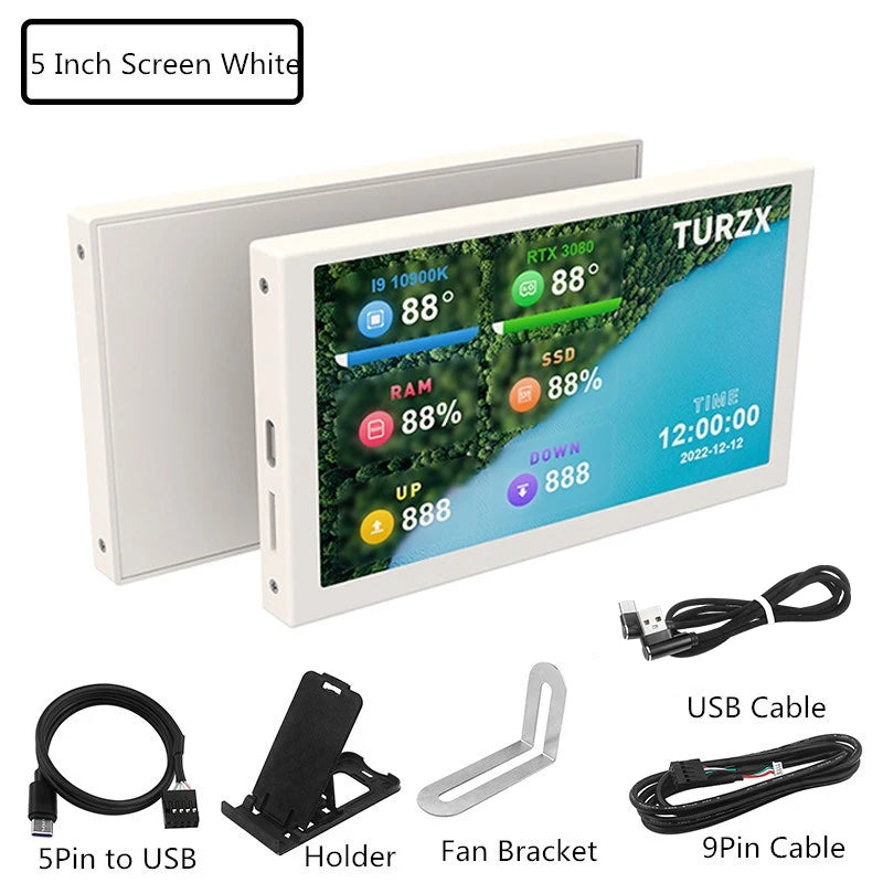 8.8 / 5 / 3.5 Inch IPS Type-C Secondary Screen Computer CPU GPU RAM HDD Monitor USB Display Freely AIDA64 Mini Monitor Win 10 11