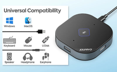 Conference Microphone with 5-in-1 Usb Adapter, 360 Omnidirection Computer Condenser Mic, Zoom Tabletop Micro for PC, Mac, LP