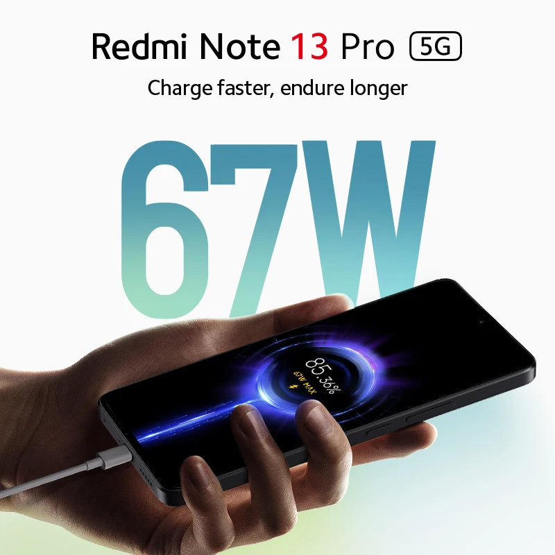 Xiaomi Redmi Note 13 Pro 5G Smartphone Snapdragon® 7s Gen 2 200MP OIS Camera 67W Turbo Charging 1.5K 120Hz AMOLED Display NFC