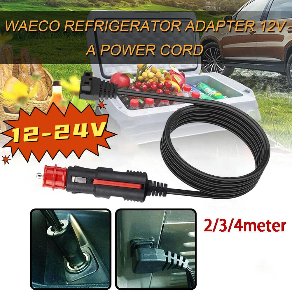 12/24V Car Fridge Plug Cable 2/3/4m 18AWG Car Refrigerator Plug Cigarette Lighter 2m Charging Travel Camping Supplies