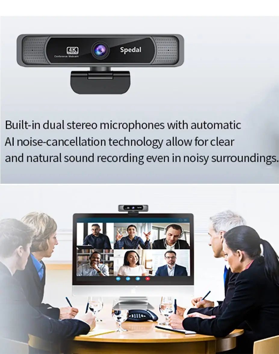 Spedal 931 HD 4K 30Fps 120 Wide Angle Webcam Wtih Microphone Remote Control Streaming PC Conferencin Windows Mac Linux