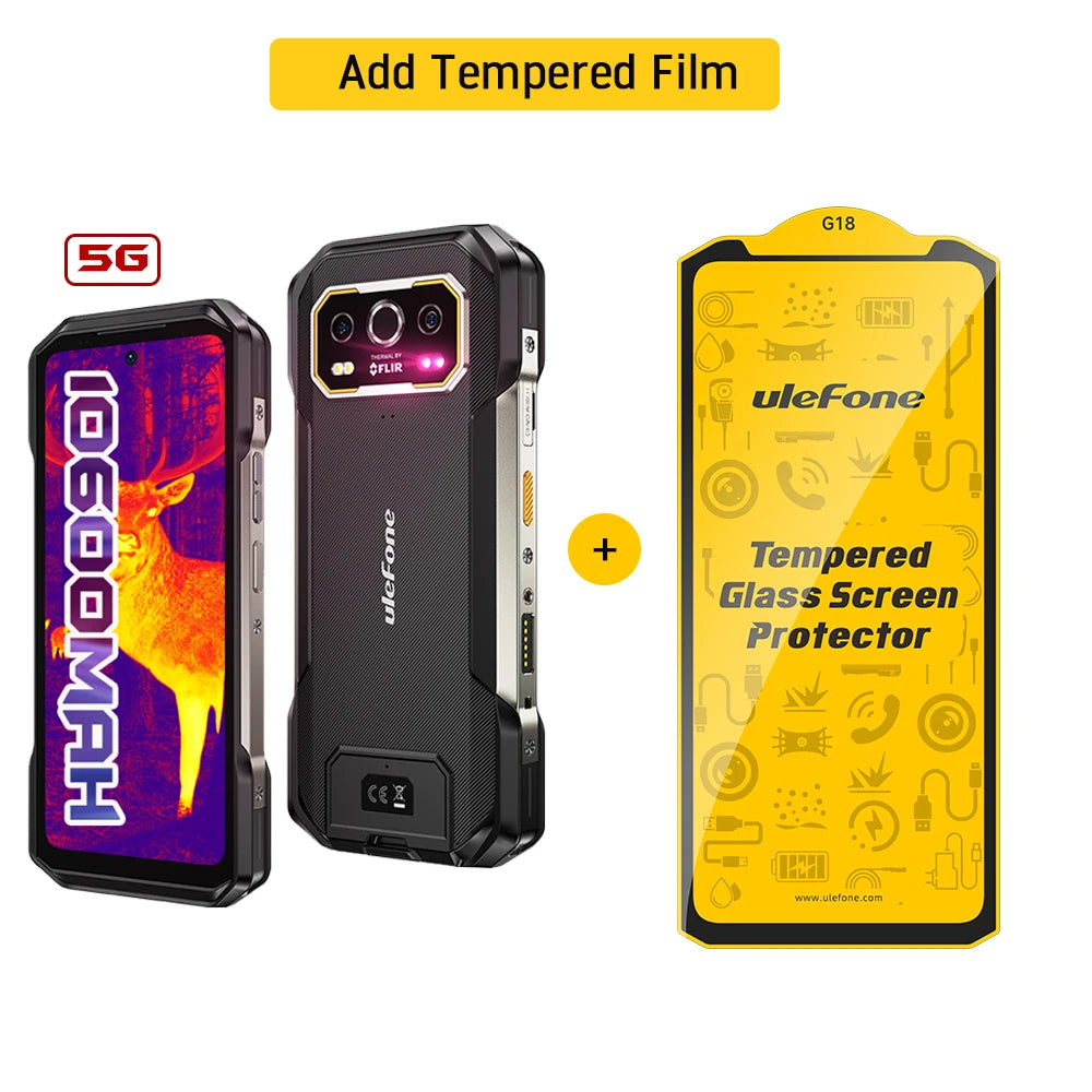 Ulefone Armor 27T Pro 5G THERMAL BY FLIR® Rugged Phone 10600mAh Android 14 Smartphone 64MP 6.78" 24GB+256GB NFC Mobile Phone