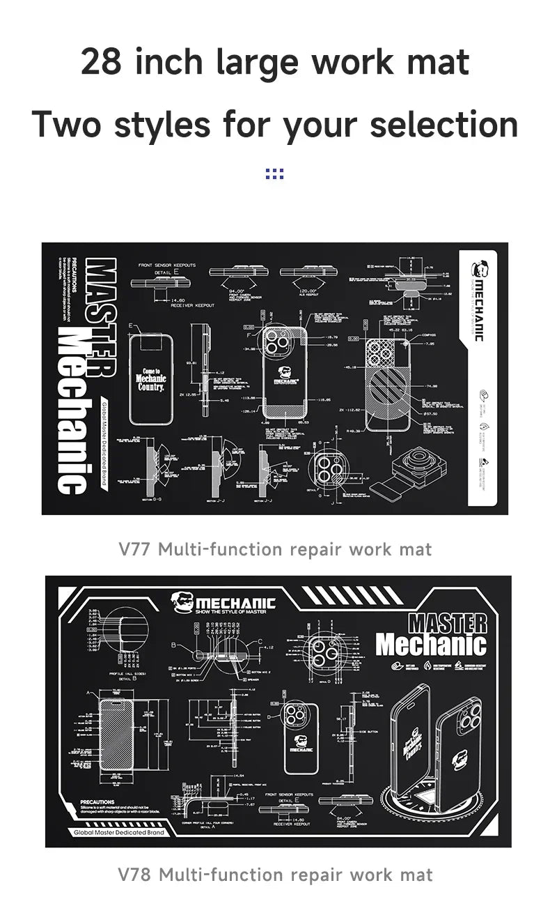 MECHANIC V77 V78 Multifunction Repair Heat Insulation Pad for Cell Phone Tablet Welding Repair 28-inch Soft Soldering Repair Mat