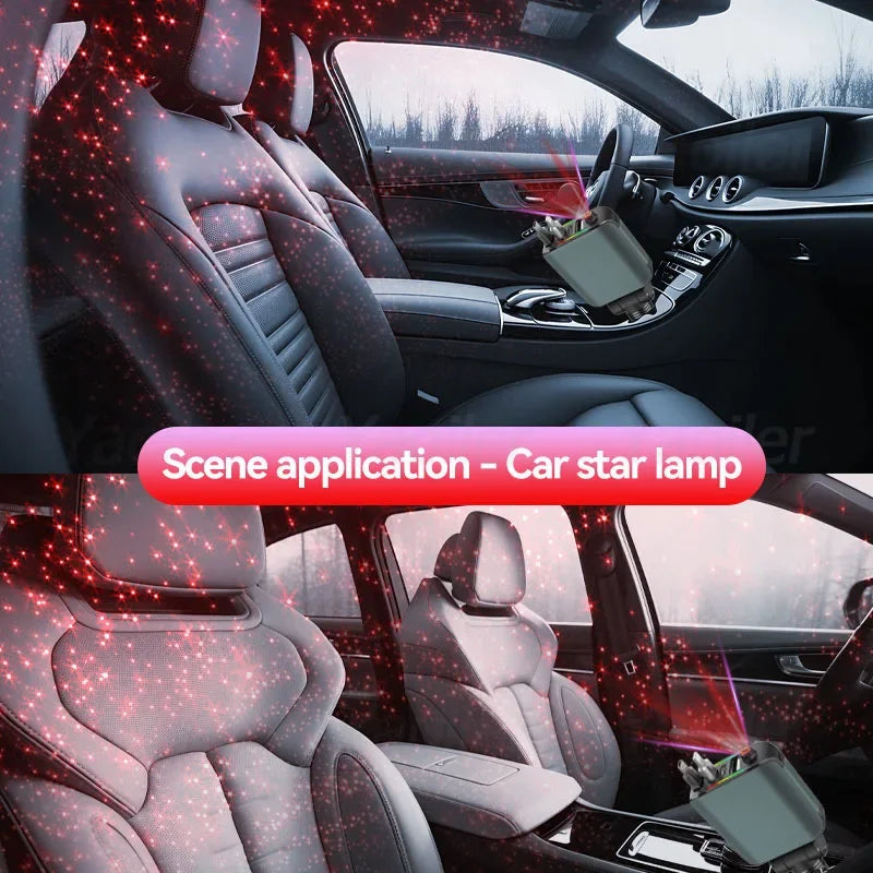 Upgraded 120W Retractable USB C Car Charger,New Starry Sky 4 in 1 Starlight Projection in Car Fast Charging Car Charger Adapter