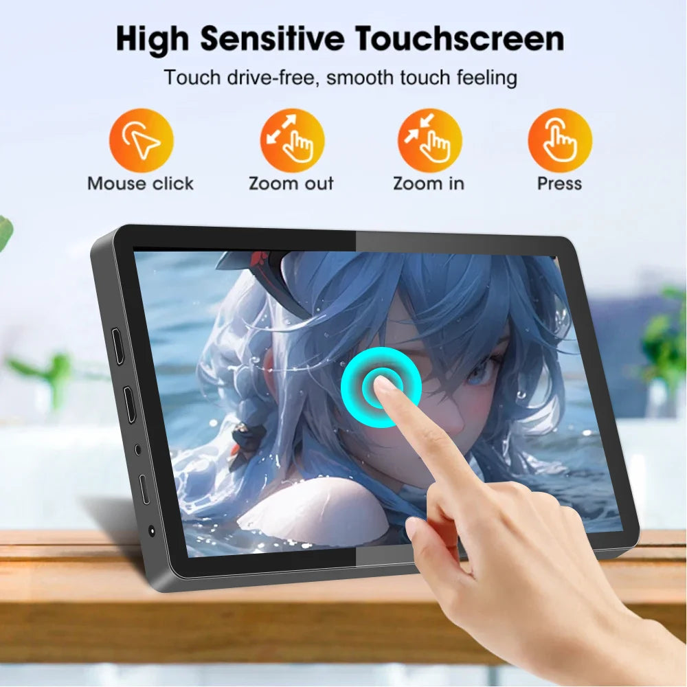 7/8 inch Touch screen Portable Display HD small Display Laptop Xbox PS4/5 switch Built-in Speaker Laptop Monitor