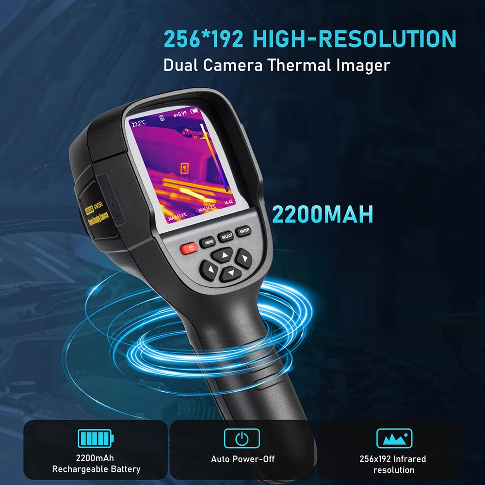 GW256 2024 New Thermal Imaging Camera for Water Pipe Leak and Power Electrical 256*192 Handheld Infrared Thermal Imager