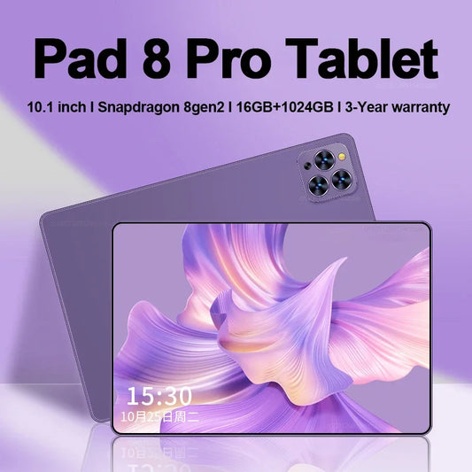 Original Pad 8 Pro Tablet 10.1 inch Android 13 Snapdragon 8gen2 Global 16GB+1024GB 10000mah 5G Dual SIM WIFI  HD Full Screen