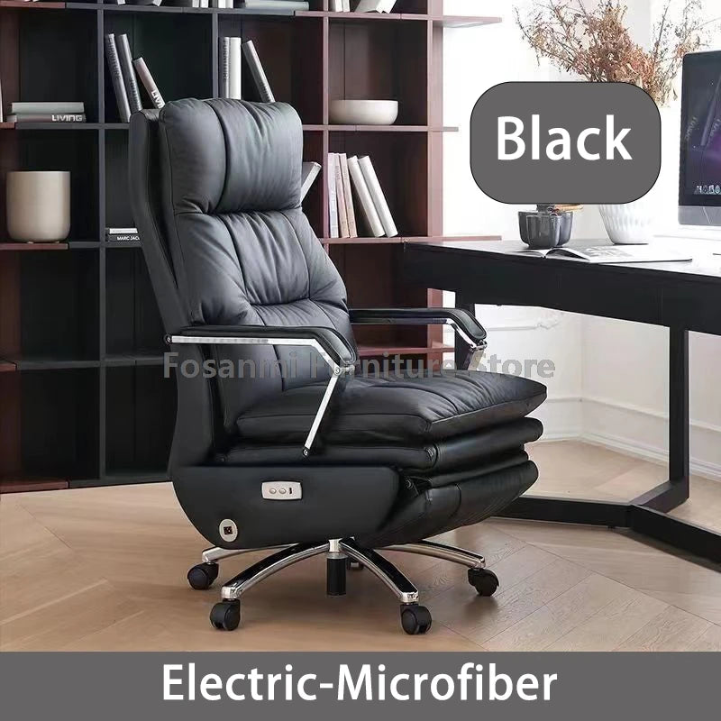 Ergonomics Leather Office Swivel Chair Electric Home Soft Thick Cushion Computer Chairs Gaming Comfortable Desk Chair with Wheel