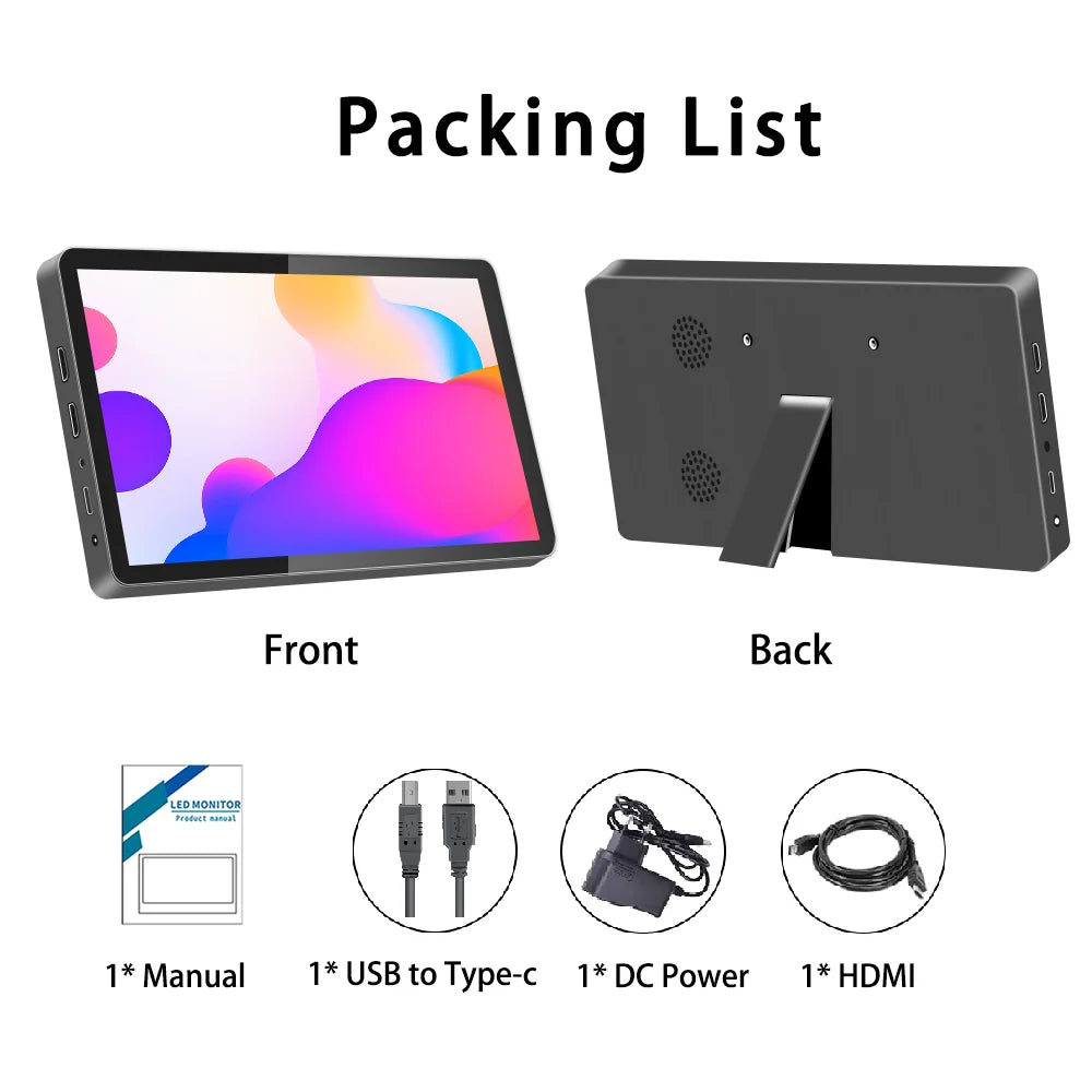 7/8 inch Touch screen Portable Display HD small Display Laptop Xbox PS4/5 switch Built-in Speaker Laptop Monitor