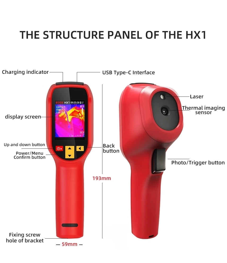 BSIDE Thermal Imager HX1 NEW Camera Laser Thermographic 240×240 Resolution For Circuit PCB Repair Pipeline Detection Medical