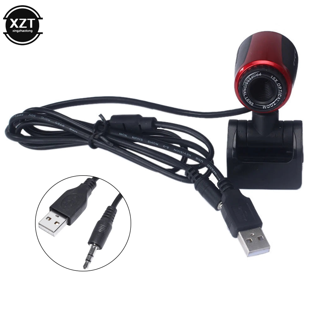 Usb Drive-free Hd Computer Camera 360-degree Rotating Clip Desktop Notebook with Microphone Video Camera