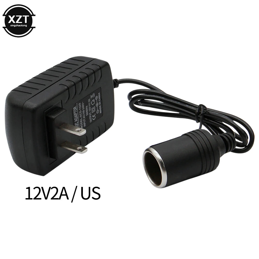 NEWEST AC 220V to DC 12V 2A Adapter Power Supply Cigarette Lighter 24W Converter Inverter Home Car Charger US/EU/UK/AU Socket