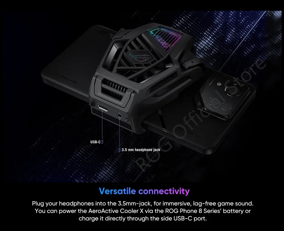 Original ASUS ROG AeroActive Cooler X ROG Phone 8 Funcooler with Fan Holder ROG Phone 8 Pro cooler USB-C Charging