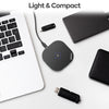 Conference Microphone with 5-in-1 Usb Adapter, 360 Omnidirection Computer Condenser Mic, Zoom Tabletop Micro for PC, Mac, LP