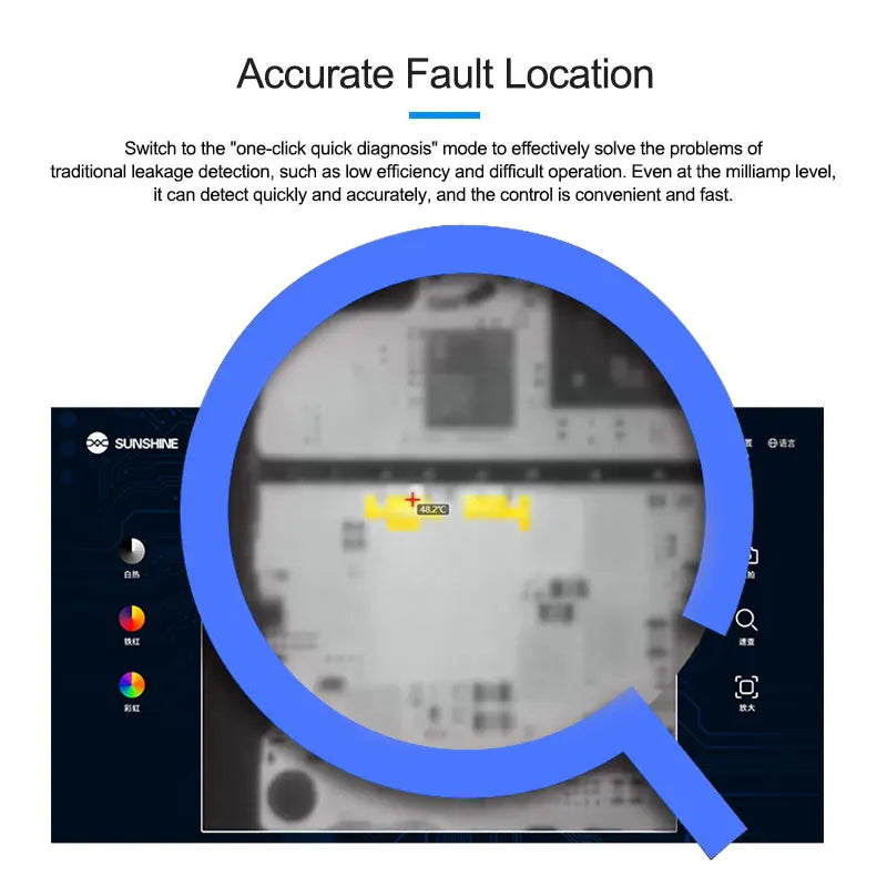 SUNSHINE TB-03S Mini Infrared thermal imaging Instrument HD 256*192, Mainboard Short Circuit Detection PCB Fault Quick Diagnosis