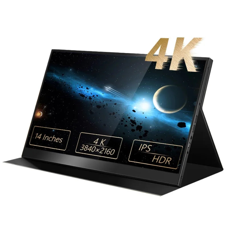 New! 14 Inches 4K IPS Portable Monitor Laptop Second Extended Screen Panel Gaming Monitor For X-Box Switch PS5 4 Mobile Phone