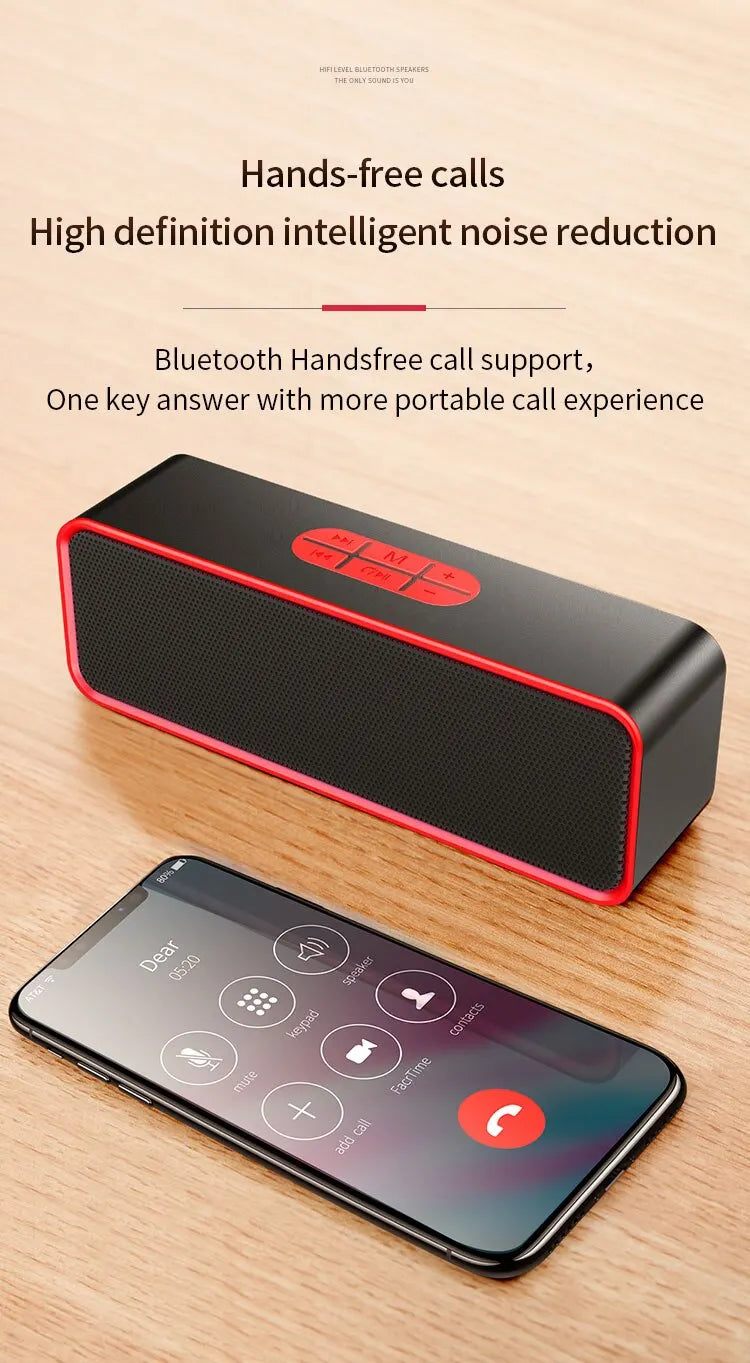 SC211 Portable Bluetooth Speaker Wireless Dual Horn Speakers Stereo Loudspeaker with FM Mode Hifi Sound IPX5 Waterproof Outdoor