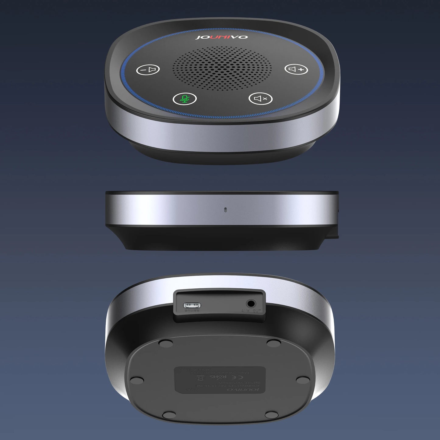 USB Conference Speaker, Microphone with Speakers, Omnidirection Zoom Mic Speakerphone with LED Indicator, Volume & Mute Control