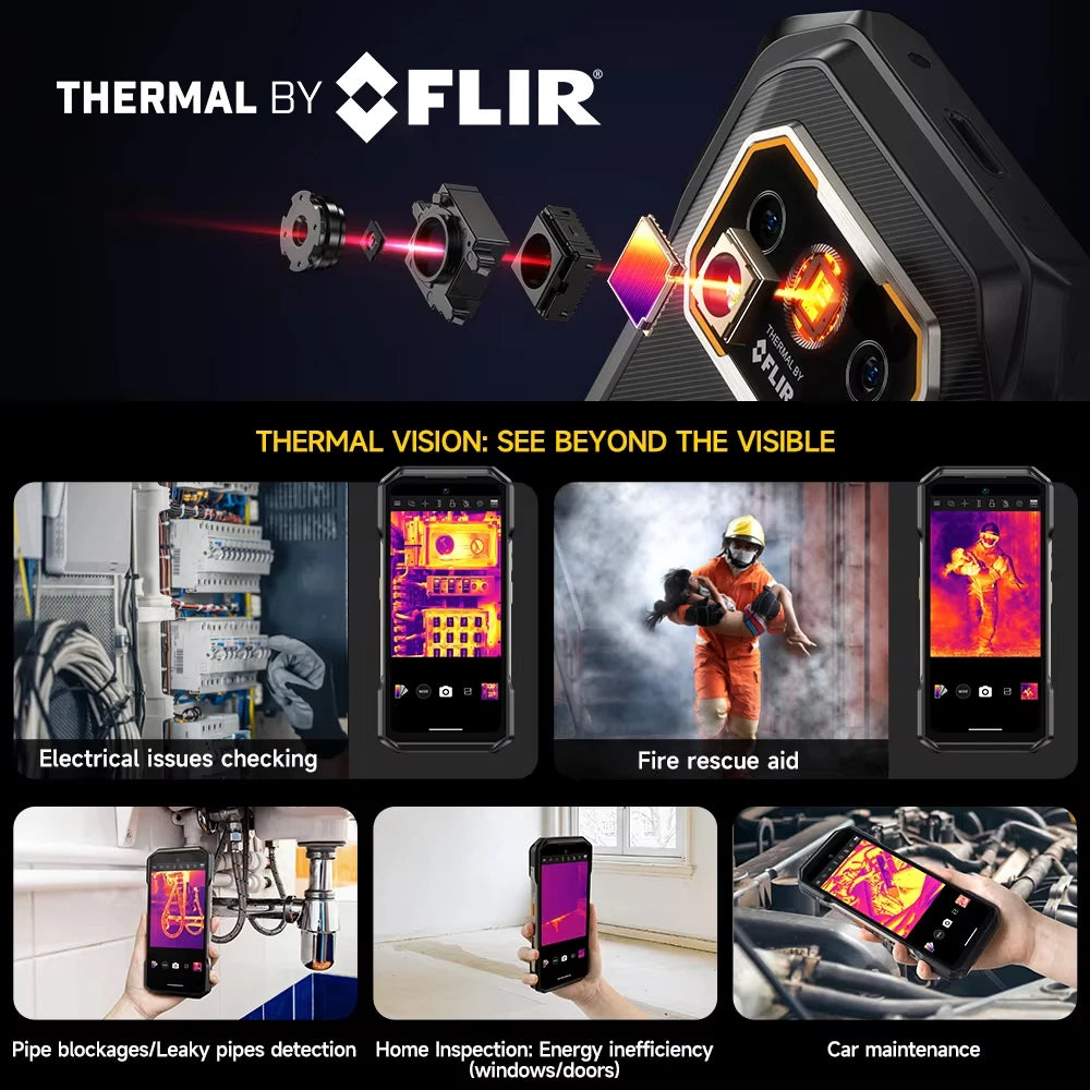 Ulefone Armor 27T Pro 5G THERMAL BY FLIR® Rugged Phone 10600mAh Android 14 Smartphone 64MP 6.78" 24GB+256GB NFC Mobile Phone