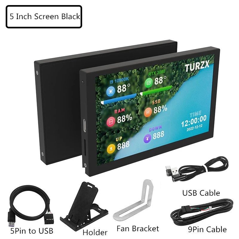 8.8 / 5 / 3.5 Inch IPS Type-C Secondary Screen Computer CPU GPU RAM HDD Monitor USB Display Freely AIDA64 Mini Monitor Win 10 11