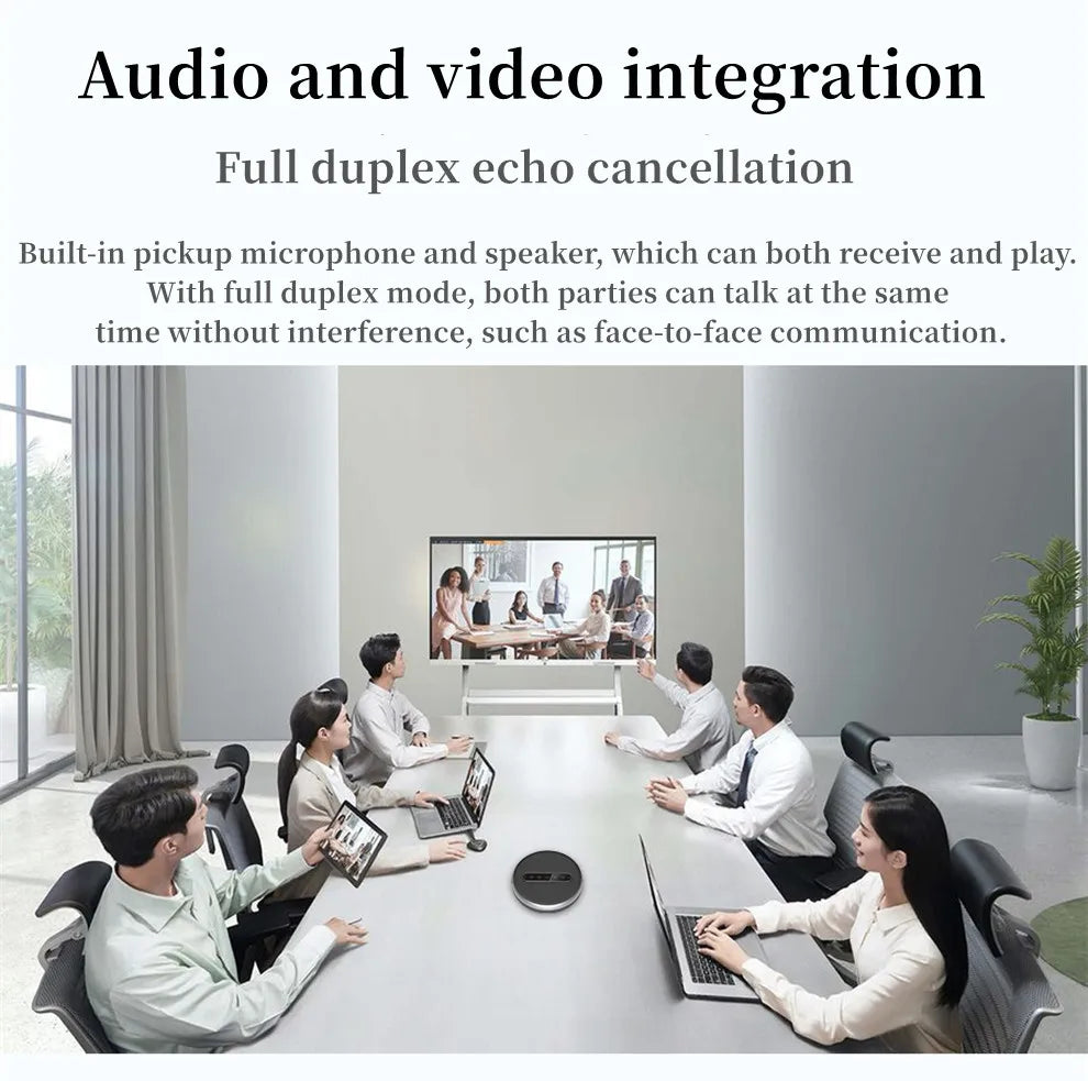 Conference Microphone USB Speakerphone Omnidirectional Computer 6 Mic 360° Voice Pickup Video Online Course Speakers Desktop