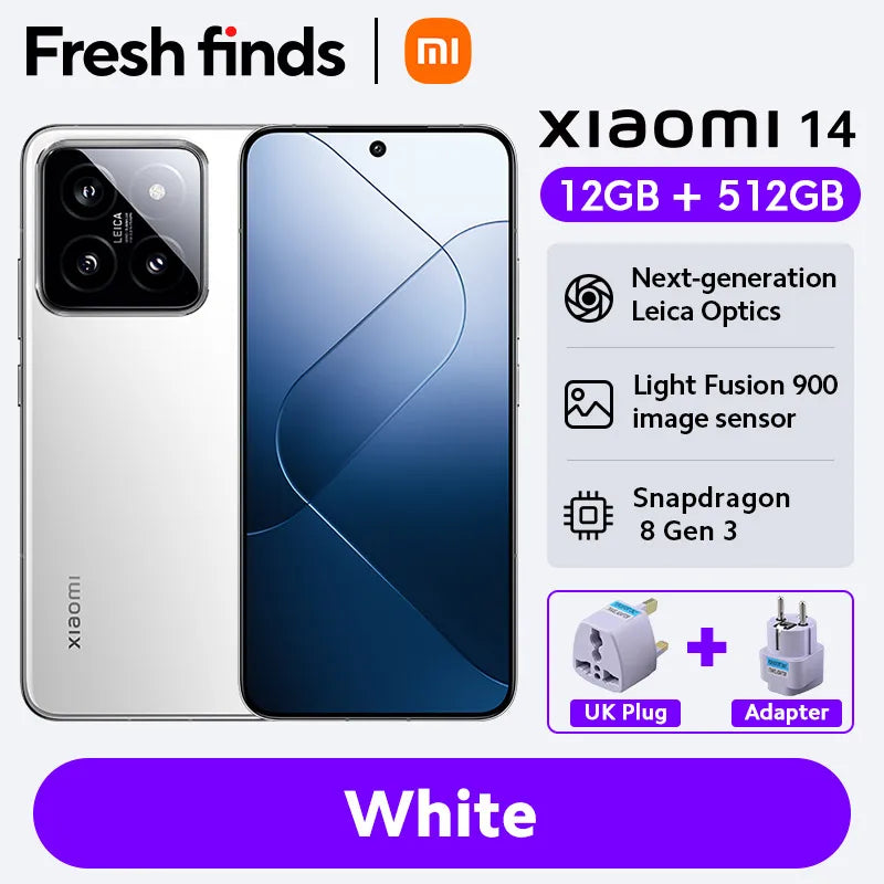 World Premiere Xiaomi 14 Smartphone Global Version RAM 12GB ROM 256GB 512GB Snapdragon 8 Gen 3 Leica Camera 50MP 6.36" AMOLED