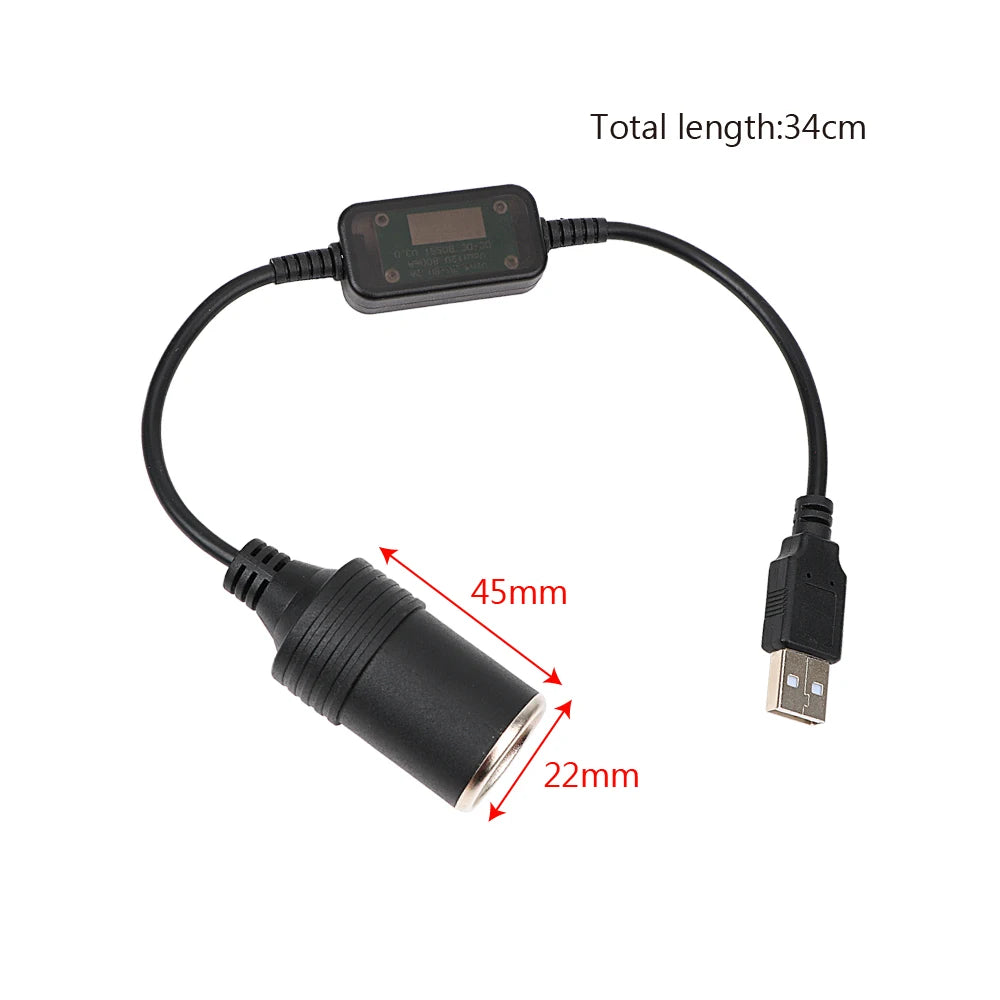 Plug Connector Adapter USB 5V To 12V Car Cigarette Lighter Socket Auto Interior Accessories Converter Adapter Wired Controller