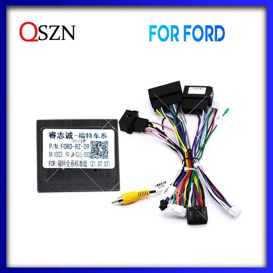 QSZN For Ford Focus Fiesta Edge Kuga Taurus RANGER Car Radio Canbus Box Decoder Wiring Harness Adapter Power Cable FORD-RZ-09