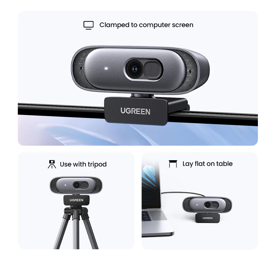 UGREEN USB Webcam 2K HD Mini Webcam For Laptop Computer Web Camera Dual Microphones for Youtube Zoom Video Calling 2K USB webcam