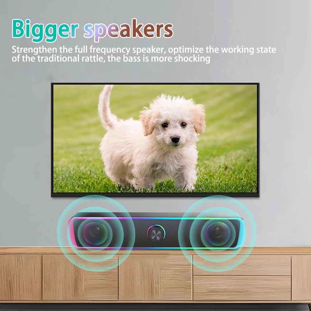 3W*2 Bluetooth Speaker 4D Stereo Surround Speakers Mini Subwoofer Sound Bar For Laptop PC Computer USB DC 5V