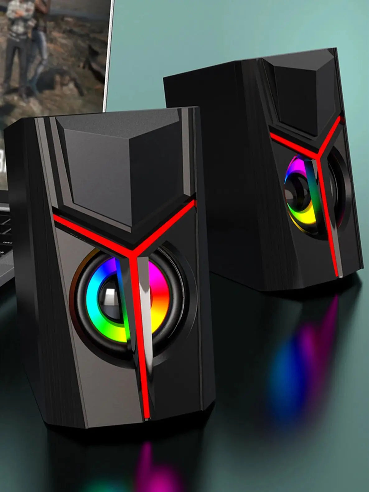 RGB desktop computer stereo usb notebook small speaker mobile phone wired desktop heavy subwoofer multimedia home