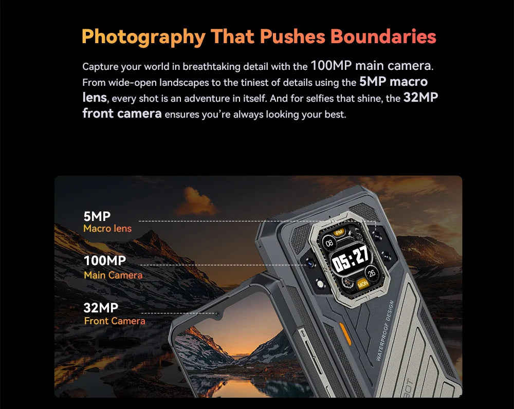 CUBOT KINGKONG X PRO Rugged 5G Smartphone MTK Dimensity 8200 144Hz 6.72"Screen 10200mAh 24GB/48GB RAM+256GB ROM 100MP Camera NFC