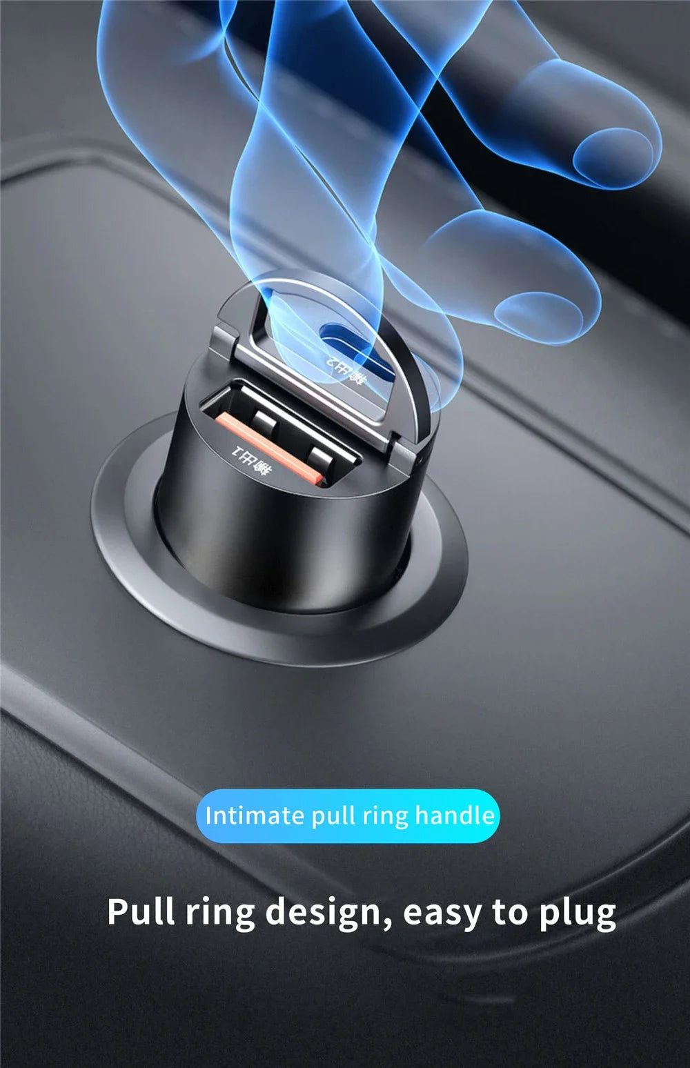 Car 200W Dual Port Mini USB Charger Ultra Fast Charging Cigarette Lighter Socket 12-24V Aluminum Cell Phone Charging Adapter